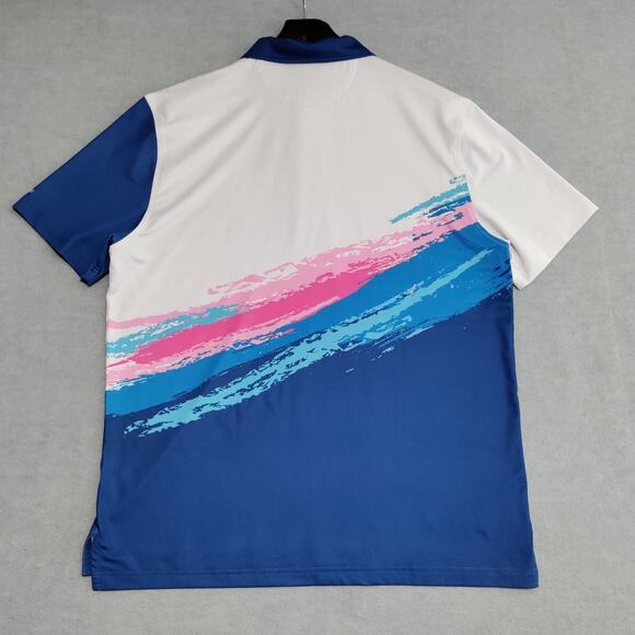 Chubbies Golf Performance Polo Shirt Mens Large Short Sleeve Abstract Colorful - Picture 3 of 11